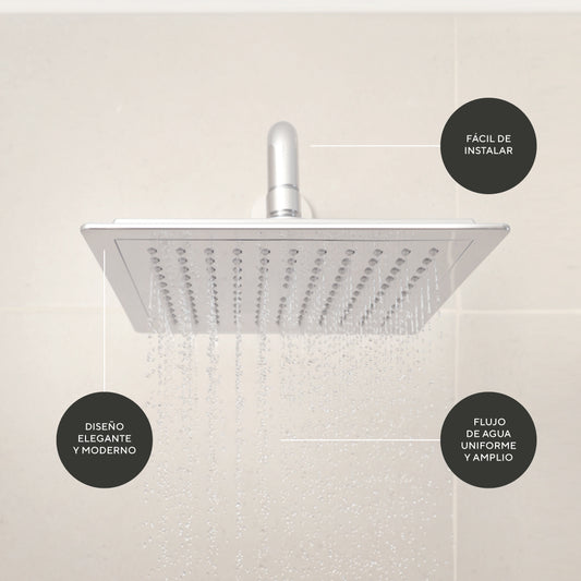 Regadera Iseo cuadrada sin brazo