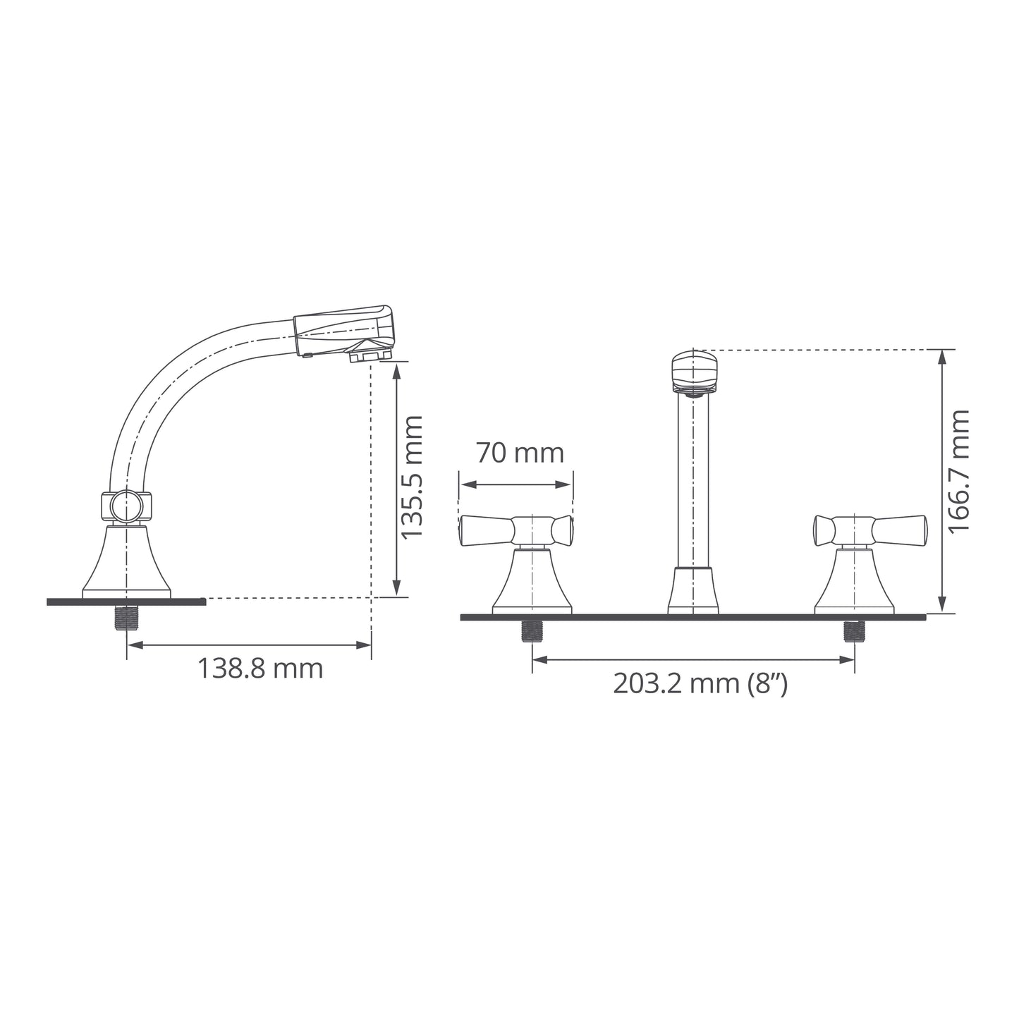 Mezcladora de taladros separados 8” Toscana