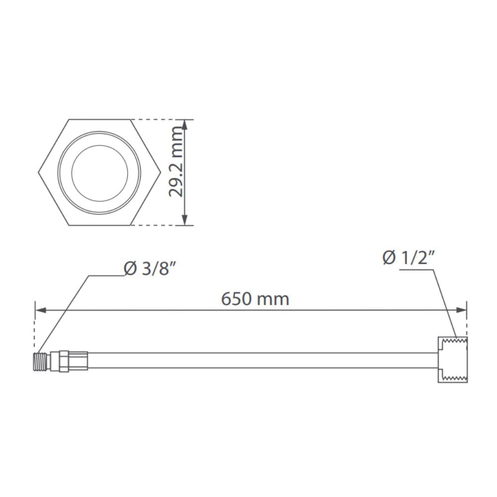 Conector para monomando 65 cm