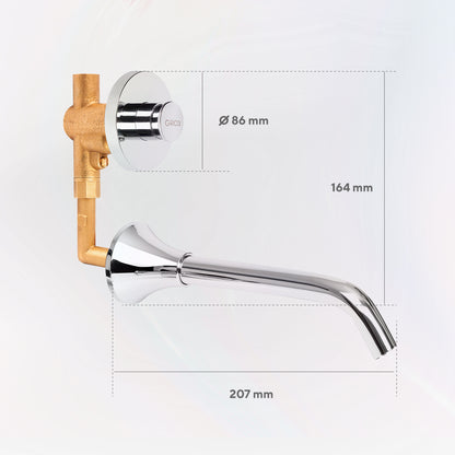 Llave temporizadora para lavabo con brazo