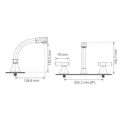 Mezcladora de taladros separados 8” Toscana