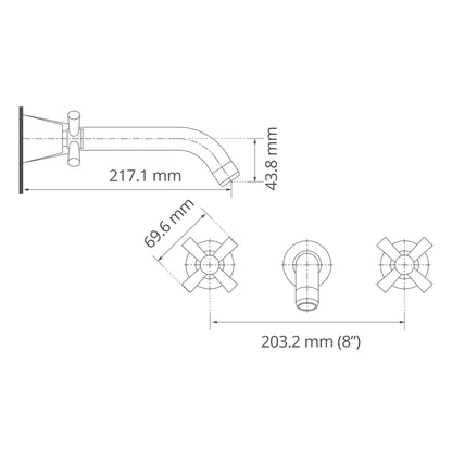 Mezcladora de taladros separados a pared 8” Portobello