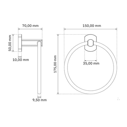 Toallero de argolla Portobello