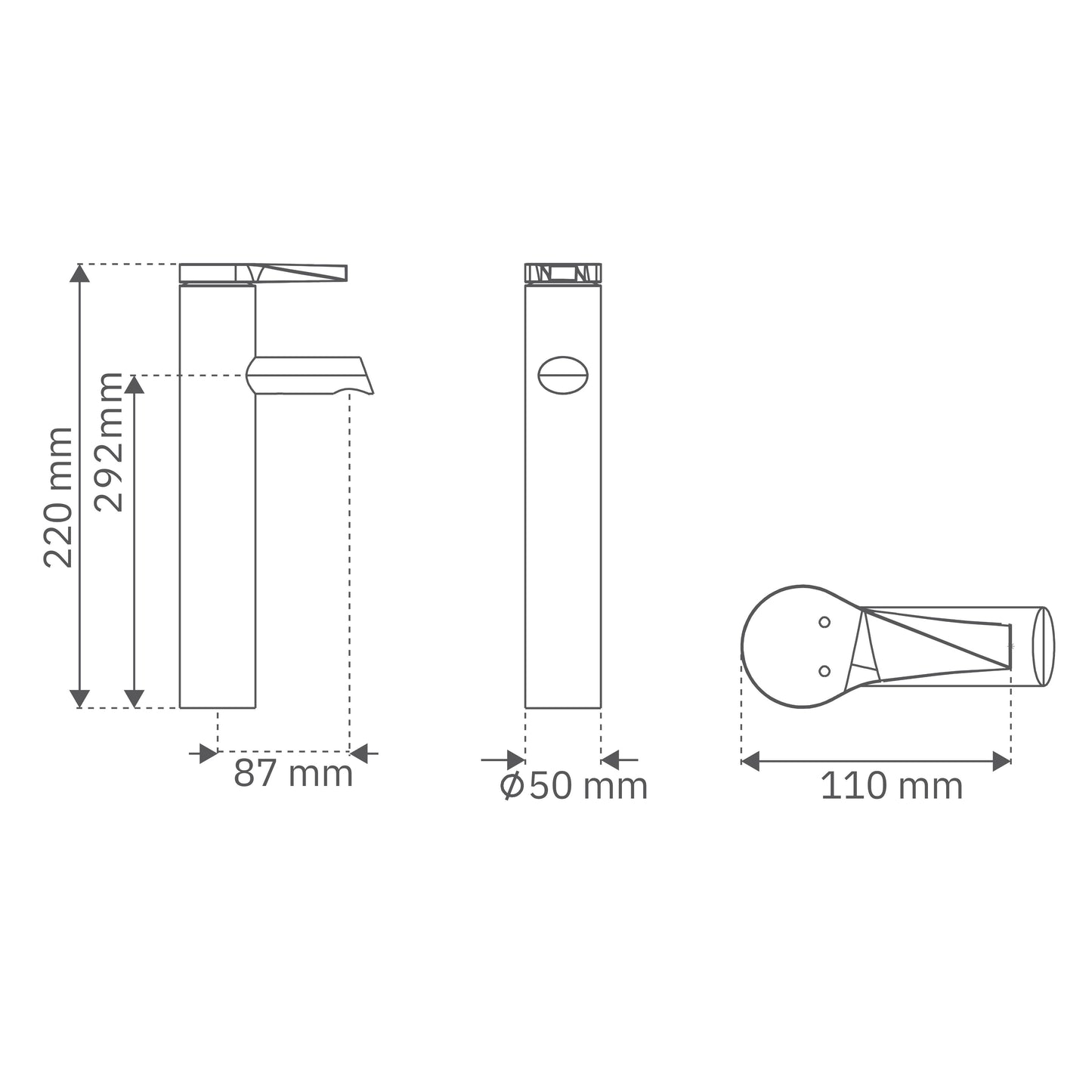 Monomando lavabo alto Sion