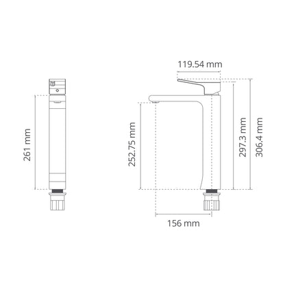 Monomando lavabo alto Voga