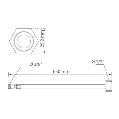 Conector para monomando 65 cm